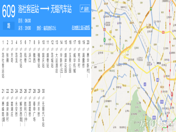 609路公交线路图